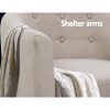 Artiss ADORA Armchair Tub Chair Single Accent Armchairs Sofa Lounge Fabric Beige - Image 6