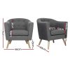 Artiss Armchair Tub Chair Grey Adora - Image 2