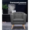Artiss Armchair Tub Chair Grey Adora - Image 3
