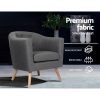 Artiss Armchair Tub Chair Grey Adora - Image 4