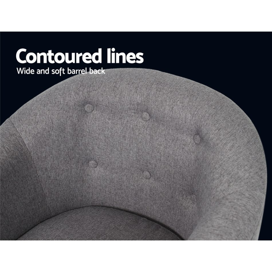 Artiss Armchair Tub Chair Grey Adora - Image 5