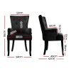 Artiss Dining Chair Velvet French Provincial Armchair Black - Image 2