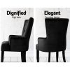 Artiss Dining Chair Velvet French Provincial Armchair Black - Image 5