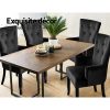 Artiss Dining Chair Velvet French Provincial Armchair Black - Image 7
