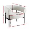 Artiss Armchair Accent Chair Curved Boucle White - Image 2