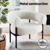 Artiss Armchair Accent Chair Curved Boucle White - Image 4