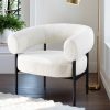 Artiss Armchair Accent Chair Curved Boucle White - Image 7