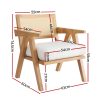 Artiss Armchair Accent Chair Lounge Rattan Velvet Pine - Image 2