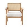 Artiss Armchair Accent Chair Lounge Rattan Velvet Pine - Image 3