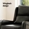 Artiss Armchair Accent Chair PU Leather Wingback Black - Image 5