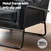 Artiss Armchair Accent Chair PU Leather Wingback Black - Image 6