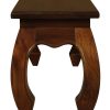 Dynasty Solid Mahogany Timber Opium Leg Bench 128 x 35(Mahogany) - Image 3