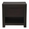 Amsterdam Solid Mahogany Timber 1 Drawer Bedside Table (Chocolate)