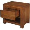 Amsterdam Solid Mahogany Timber 1 Drawer Bedside Table (Light Pecan) - Image 2