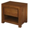 Amsterdam Solid Mahogany Timber 1 Drawer Bedside Table (Light Pecan) - Image 3