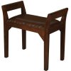 Wilson Genuine Leather Single Seater Stool/Bench (Mahogany) - Image 2