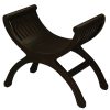 Maeve Solid Mahogany Single Seater Stool (Chocolate) - Image 2