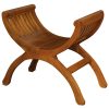 Maeve Solid Mahogany Single Seater Stool (Light Pecan) - Image 2