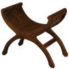 Maeve Solid Mahogany Single Seater Stool (Mahogany) - Image 2