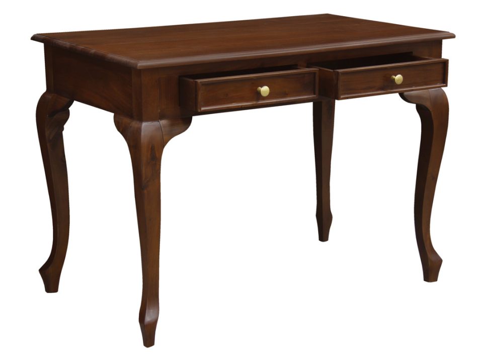 Queen Anne 2 Drawer Desk (Mahogany) - Image 2