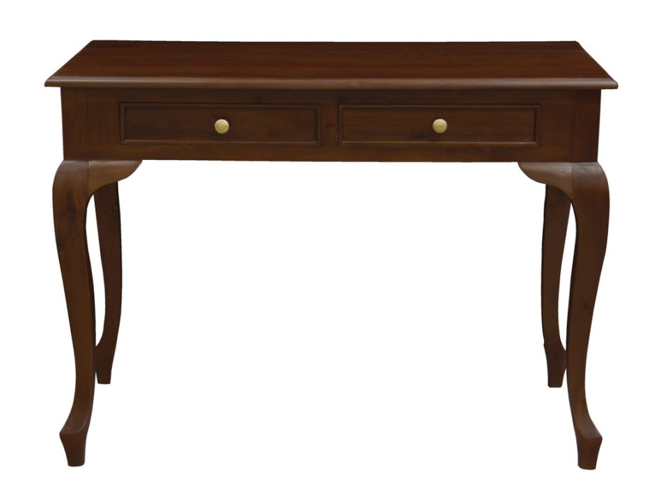 Queen Anne 2 Drawer Desk (Mahogany) - Image 3