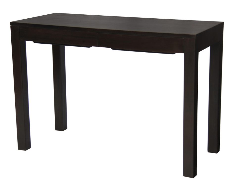 Amsterdam Solid Mahogany Timber 2 Drawer Desk (Chocolate) - Image 2