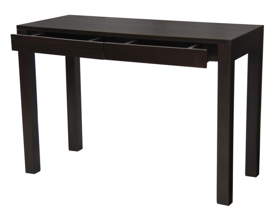 Amsterdam Solid Mahogany Timber 2 Drawer Desk (Chocolate) - Image 3