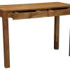 Amsterdam Solid Mahogany Timber 2 Drawer Desk (Light Pecan) - Image 2