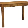 Amsterdam Solid Mahogany Timber 2 Drawer Desk (Light Pecan) - Image 3
