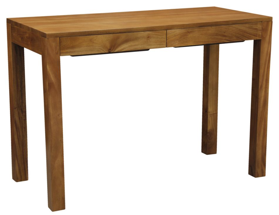 Amsterdam Solid Mahogany Timber 2 Drawer Desk (Light Pecan) - Image 3