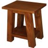Tokyo Solid Mahogany Timber Lamp Table (Light Pecan) - Image 2