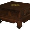 Dynasty Solid Mahogany Timber Lamp Table 60 x 60 cm (Mahogany) - Image 3