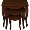 Queen Ann Nest of Table Set of 3 (Mahogany) - Image 3