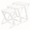 Manhattan Solid Mahogany Timber Nest of Tables - Set of 3 (White)