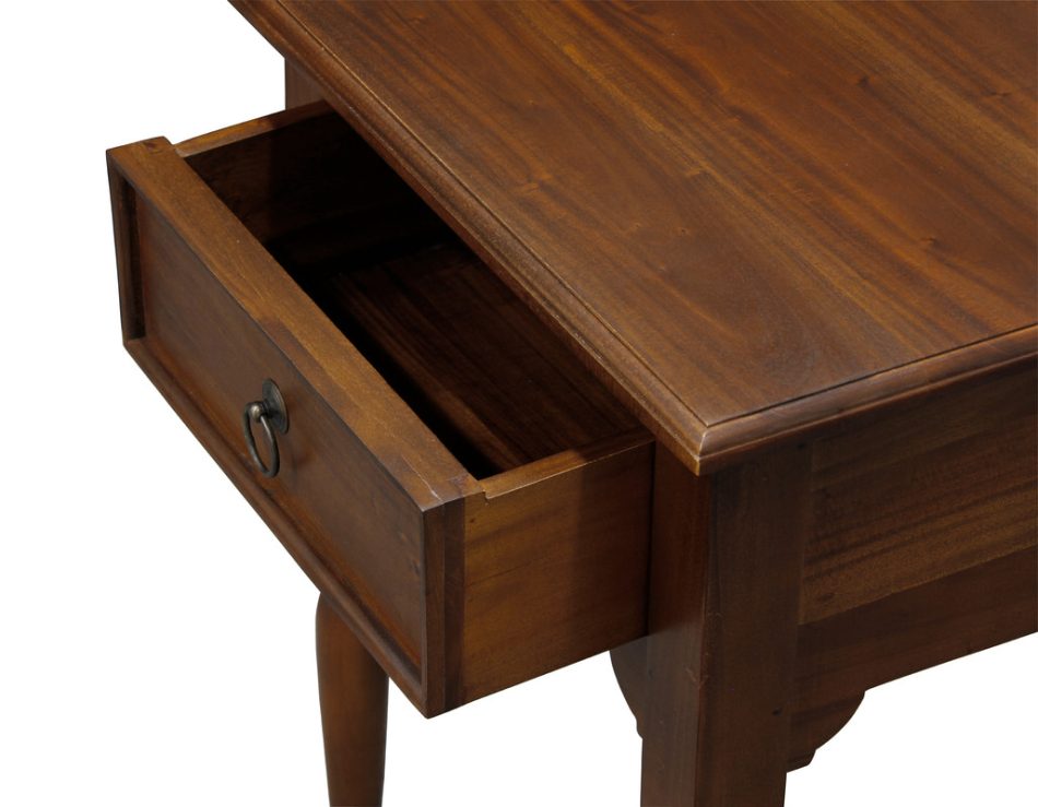 Milly Turn Leg 1 Drawer Side Table (Mahogany) - Image 4