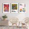 Wall Art 60cmx90cm By Yayoi Kusama 3 Sets White Frame Canvas - Image 2