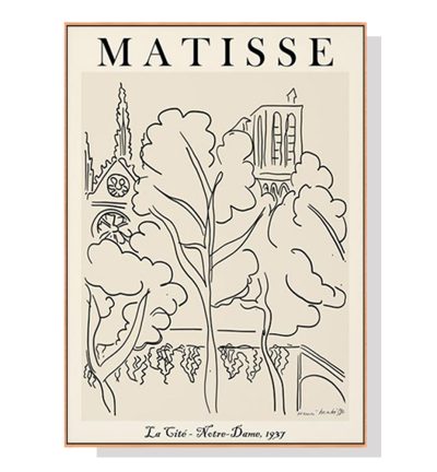 Wall Art 50cmx70cm Line Art By Henri Matisse Wood Frame Canvas