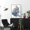 Wall Art 50cmx70cm Watercolor Style Abstract Flower 3 Sets Black Frame Canvas - Image 4