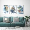 Wall Art 50cmx70cm Watercolor Style Abstract Flower 3 Sets Black Frame Canvas - Image 2