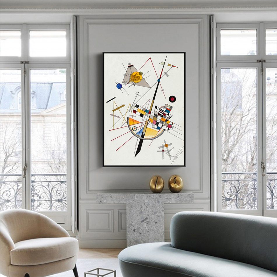 Wall Art 50cmx70cm Delicate Tension By Wassily Kandinsky Black Frame Canvas - Image 2
