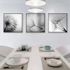 Wall Art 50cmx50cm Botanical dandelions 3 Sets Black Frame Canvas - Image 2