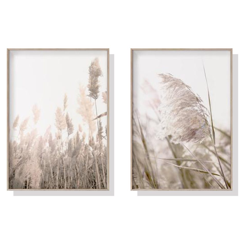 Wall Art 60cmx90cm Pampas Grass 2 Sets Wood Frame Canvas - Image 3
