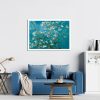 Wall Art 60cmx90cm Van Gogh Almond Blossom White Frame Canvas - Image 3