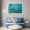 Wall Art 60cmx90cm Van Gogh Almond Blossom White Frame Canvas - Image 2