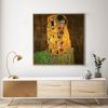 Wall Art 70cmx70cm Kissing by Gustav Klimt Gold Frame Canvas - Image 2