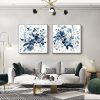 Wall Art 60cmx60cm Indigo Garden By Carol Robinson 2 Sets Black Frame Canvas - Image 3