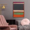 Wall Art 70cmx100cm Black Orange Green By Mark Rothko Black Frame Canvas - Image 3