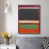 Wall Art 70cmx100cm Black Orange Green By Mark Rothko Black Frame Canvas - Image 2