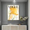 Wall Art 50cmx70cm Vogue Girl Gold Frame Canvas - Image 2