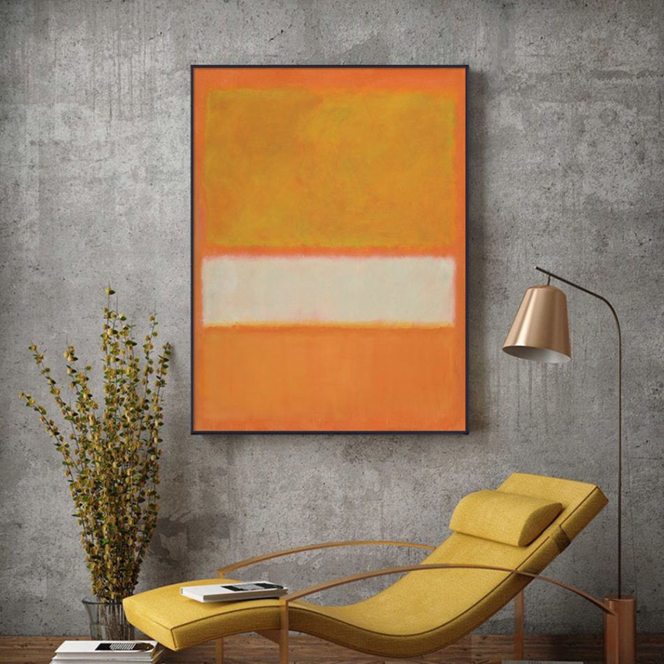 Wall Art 60cmx90cm Yellow By Mark Rothko Black Frame Canvas - Image 2